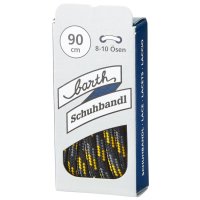 Schnürsenkel, 90 cm, rund, schwarz-grau-gelb barth...