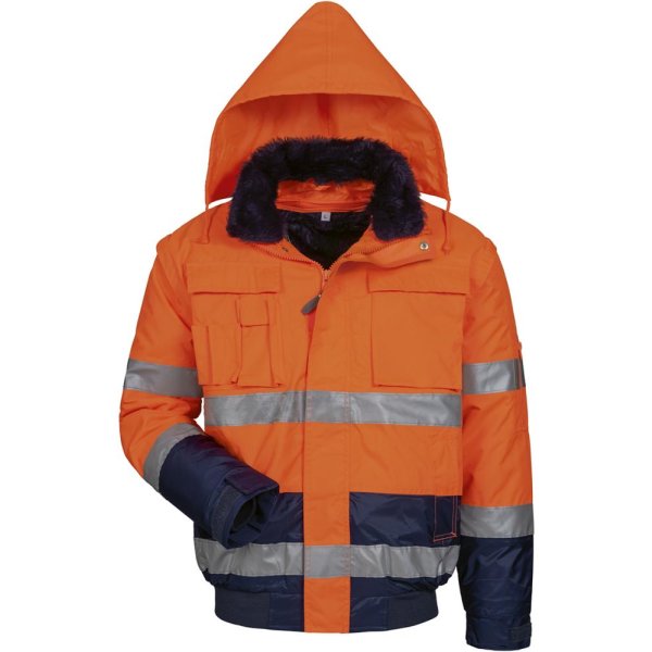 Warnjacke Volker, Gr. S, orange/marine