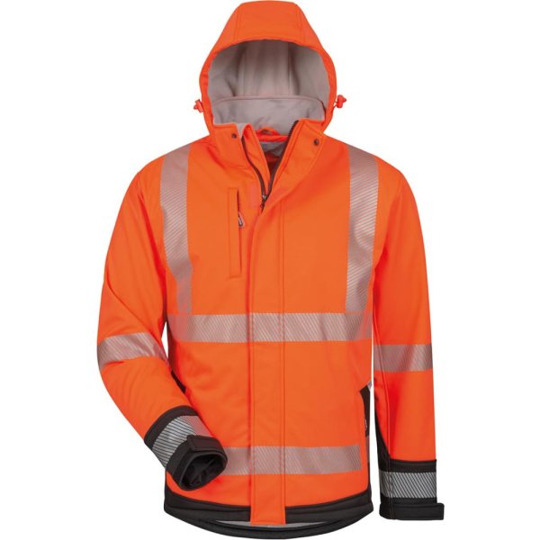 Warnjacke Lukas,SoftshellGr. S, orange/schwarz