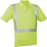 Warn-Polo-Shirt leuchtgelb, Gr. M