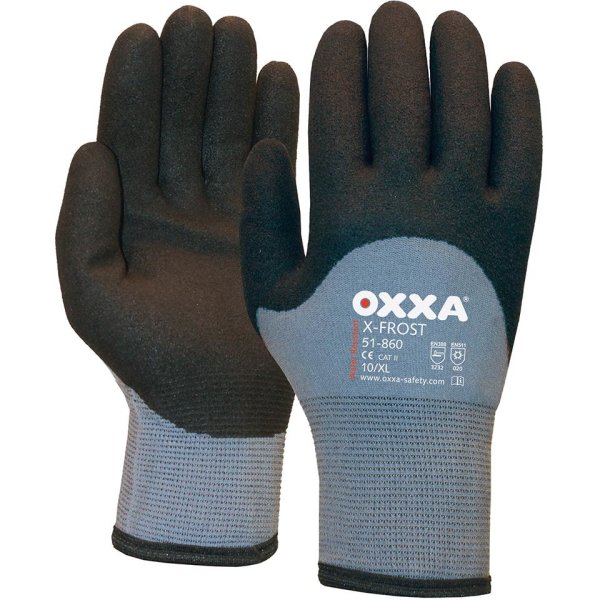 Handschuh Oxxa X-Frost, Gr.9, grau-schwarz