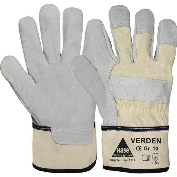 Handschuh Verden,Spaltle.Gr. 10, grau MW Hase Safety Gloves