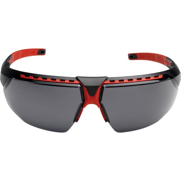 Brille AVATAR, grau , Bügel schwarz/rot