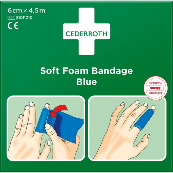 Schaumbandage blau, 6cm x 4,5m CEDERROTH