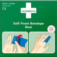 Schaumbandage blau, 6cm x 4,5m CEDERROTH