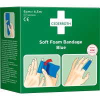 Schaumbandage blau, 6cm x 4,5m CEDERROTH