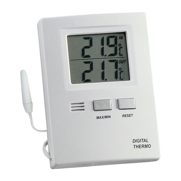 Thermometer Max-Min. Elektr., Kunststoff, weiß