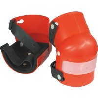 Knieschoner mit Gelenk PVC-Hartschale, orange