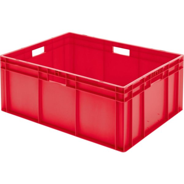 Transport-Stapelkasten B800xT600xH320 mm rot, geschlossen mit Griffloch LA-KA-PE