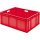 Transport-Stapelkasten B800xT600xH320 mm rot, geschlossen mit Griffloch LA-KA-PE