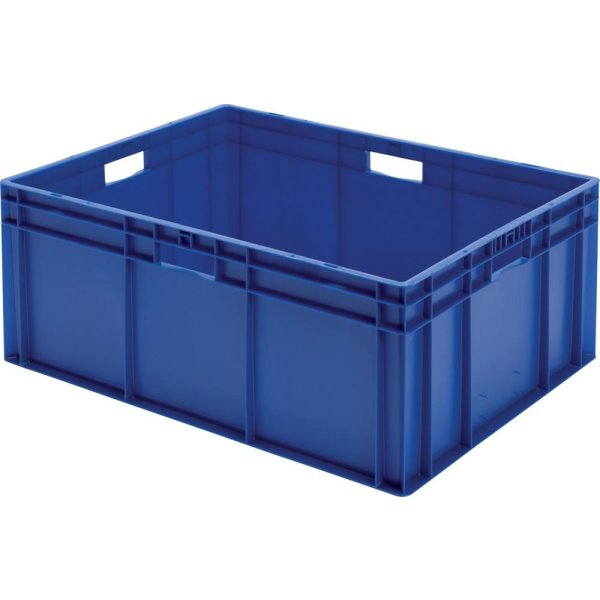 Transport-Stapelkasten B800xT600xH320 mm blau, geschlossen mit Griffloch LA-KA-PE