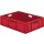 Transport-Stapelkasten B800xT600xH210 mm rot, geschlossen mit Griffloch LA-KA-PE