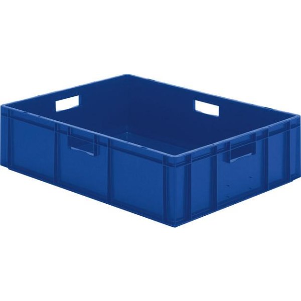 Transport-Stapelkasten B800xT600xH210 mm blau, geschlossen mit Griffloch LA-KA-PE