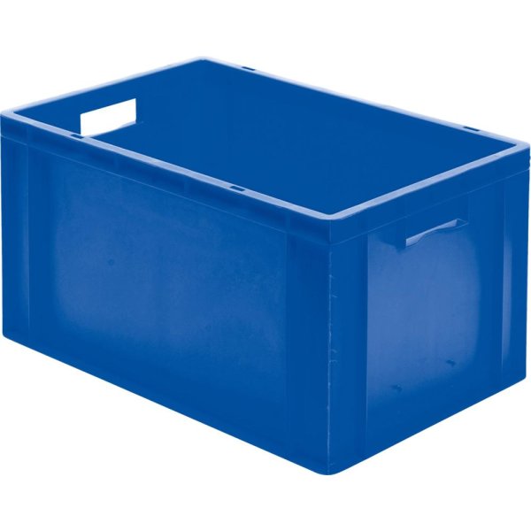 Transport-Stapelkasten B600xT400xH320 mm blau, geschlossen mit Griffloch LA-KA-PE