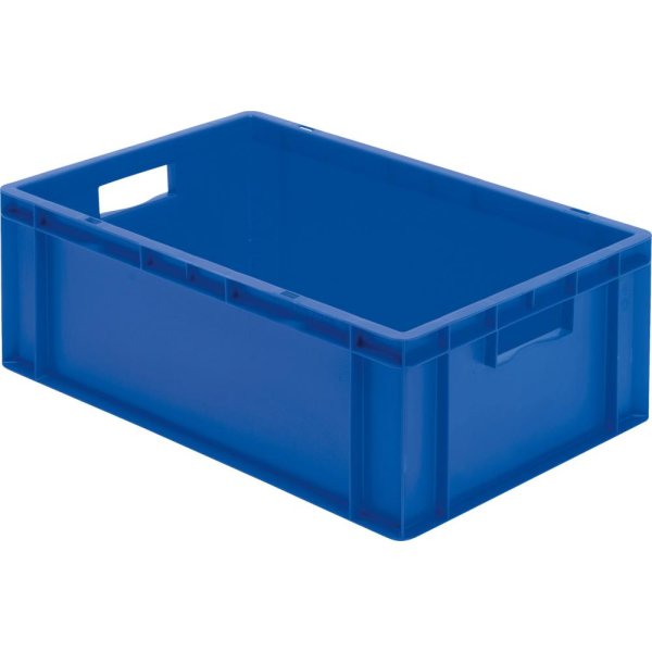 Transport-Stapelkasten B600xT400xH210 mm blau, geschlossen mit Griffloch LA-KA-PE