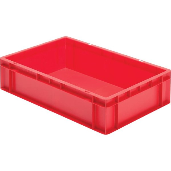 Transport-Stapelkasten B600xT400xH145 mm rot, geschlossen ohne Griffloch LA-KA-PE