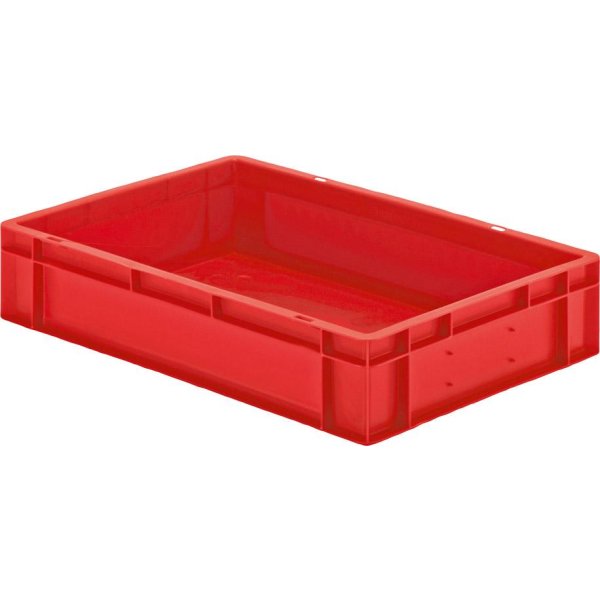 Transport-Stapelkasten B600xT400xH120 mm rot, geschlossen ohne Griffloch LA-KA-PE