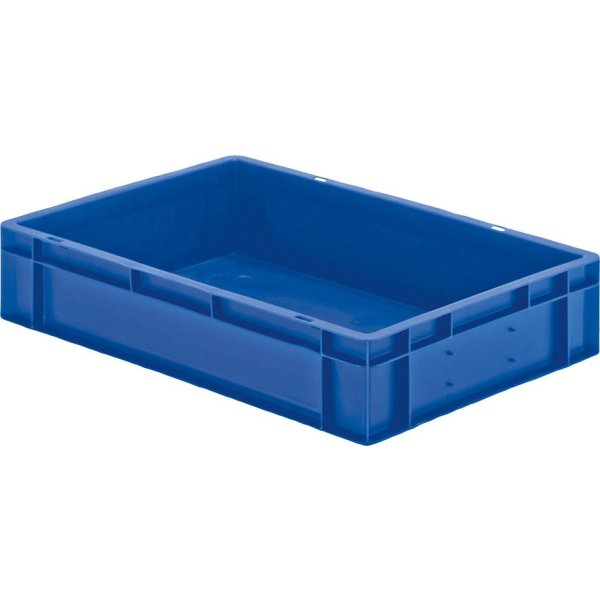 Transport-Stapelkasten B600xT400xH120 mm blau, geschlossen ohne Griffloch LA-KA-PE