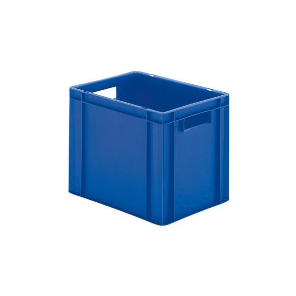 Transport-Stapelkasten B400xT300xH320 mm blau, geschlossen mit Griffloch LA-KA-PE