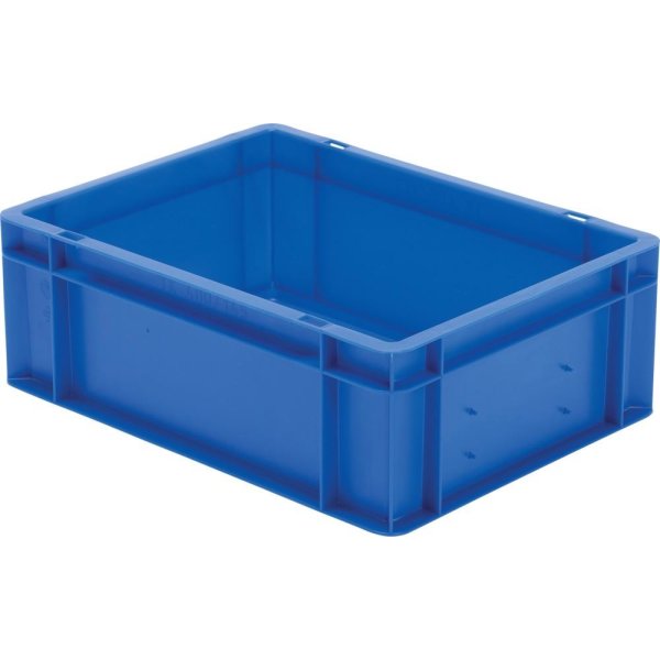 Transport-Stapelkasten B400xT300xH145 mm blau, geschlossen ohne Griffloch