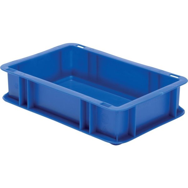 Transport-Stapelkasten B300xT200xH75 mm blau, geschlossen ohne Griffloch LA-KA-PE