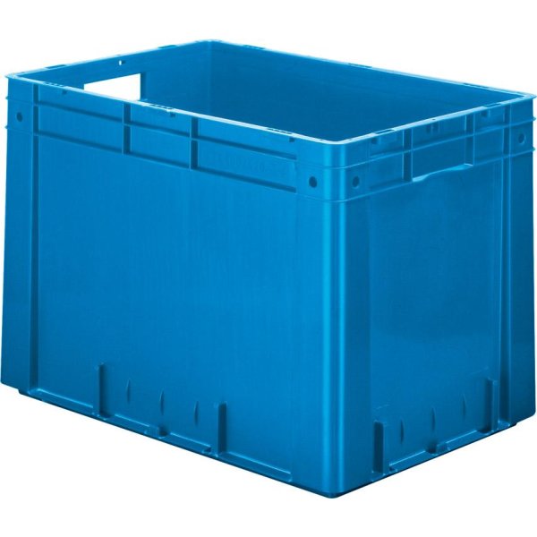 Transport-Stapelkasten B600xT400xH420 mm blau Auflast 700kg mit Griffloch LA-KA-PE