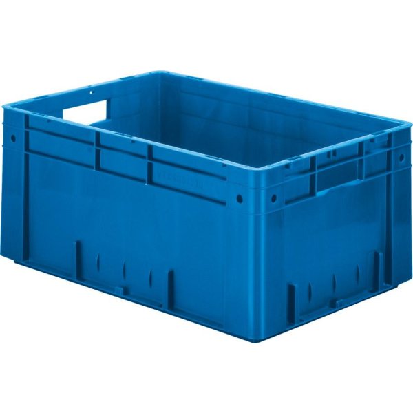 Transport-Stapelkasten B600xT400xH270 mm blau Auflast 700kg mit Griffloch LA-KA-PE