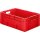 Transport-Stapelkasten B600xT400xH210 mm rot Auflast 700kg mit Griffloch LA-KA-PE