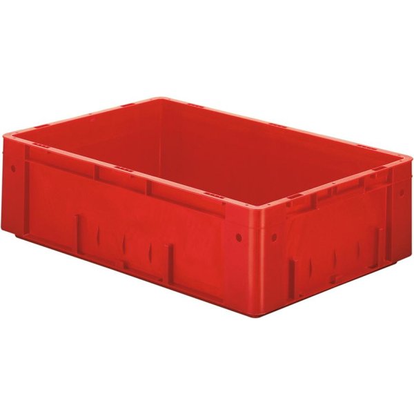 Transport-Stapelkasten B600xT400xH175 mm rot Auflast 700kg ohne Griffloch LA-KA-PE