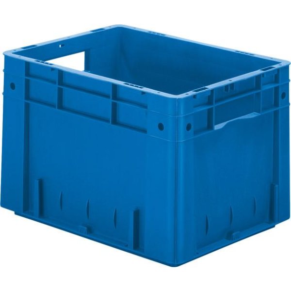 Transport-Stapelkasten B400xT300xH270 mm blau Auflast 600kg mit Griffloch LA-KA-PE