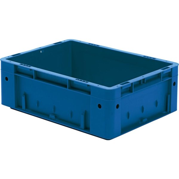 Transport-Stapelkasten B400xT300xH145 mm blau Auflast 600kg ohne Griffloch