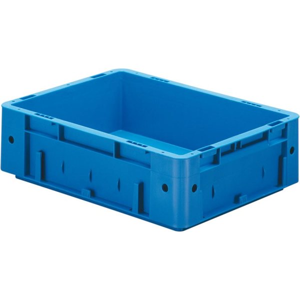 Transport-Stapelkasten B400xT300xH120 mm blau Auflast 600kg ohne Griffloch LA-KA-PE