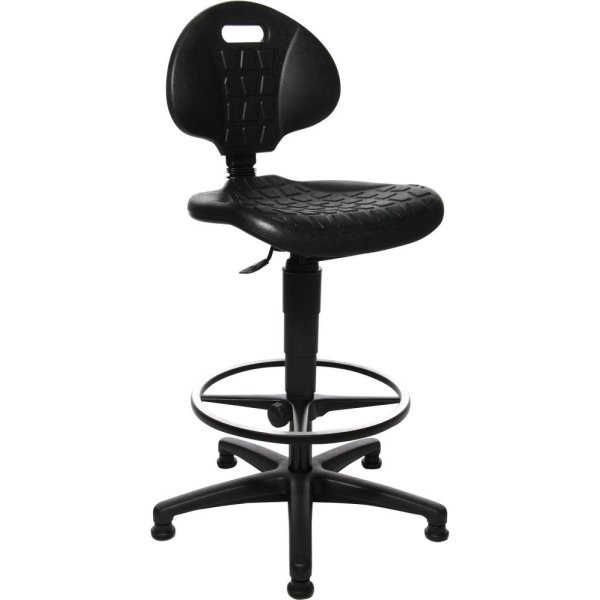 Arbeitsstuhl TEC 20 Sitz PU-Schaum schwarz Sitzhöhe 590-840 mm mit Gleiter /Fußring