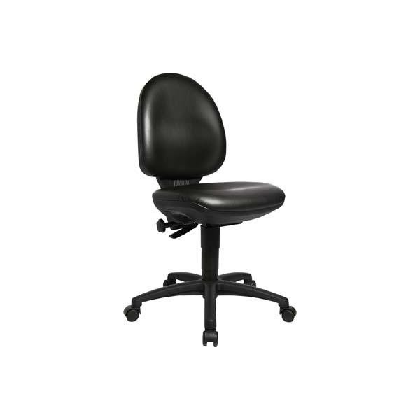 Arbeitsstuhl TEC 50 Sitz Kunstleder schwarz Sitzhöhe 440-570 mm mit Rollen