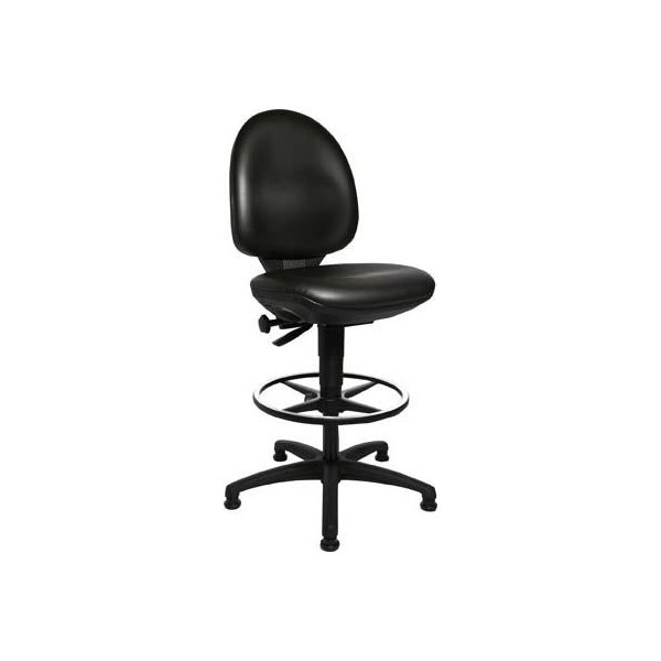 Arbeitsstuhl TEC 50 Sitz Kunstleder schwarz Sitzhöhe 590-840 mm mit Gleiter /Fußring