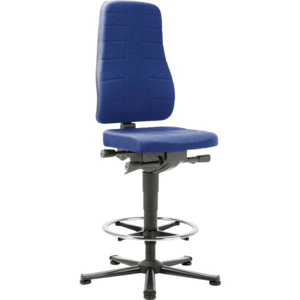 Bimos Arbeitsstuhl 9641-6802 All-In-One 3 Sitzhöhe 570-830 mm mit Gleiter, Stoff blau