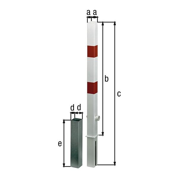 Absperrpfosten Passau 70x70 mm Dreik. Einbet.