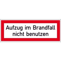 Brandschutzschild Folie B148xH52 mm Aufzug im Brandfall...