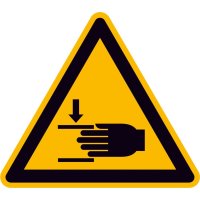 Warnschild Aluminium SL 100 mm Warnung vor Handverletzungen SafetyMarking