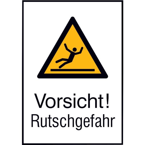 Warnschild Aluminium B262xH371 mm Vorsicht Rutschgefahr