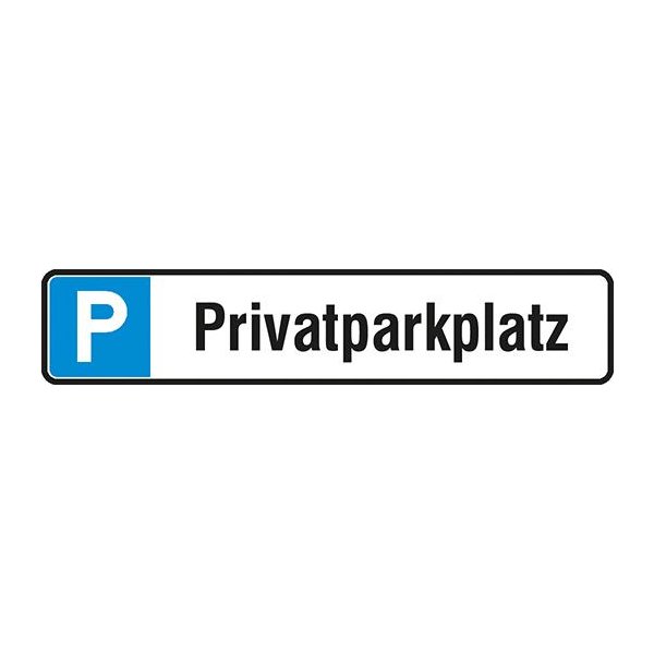 Parkplatzschild Alu B520xH110 mm Privatparkplatz