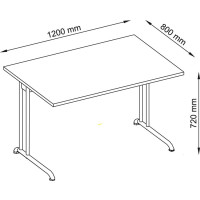 Schreibtisch lichtgrau 1200x800 mm