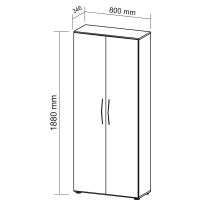 Schrank 5 OH B 800 mm Nussbaum