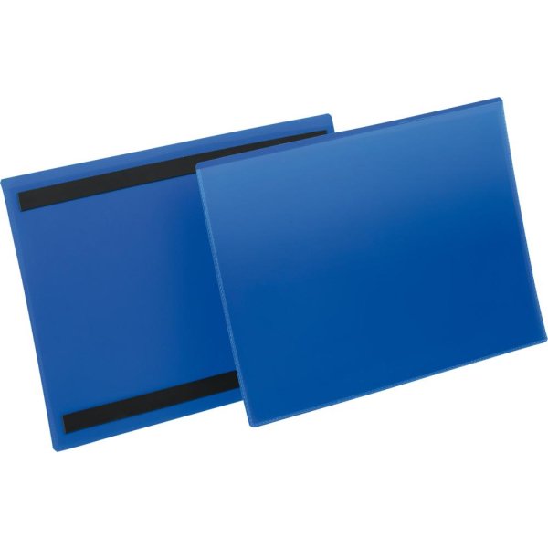 Etikettentasche B297xH210 mm A4 quer blau, magnetisch VE 50 Stück