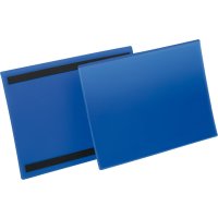 Etikettentasche B297xH210 mm A4 quer blau, magnetisch VE...