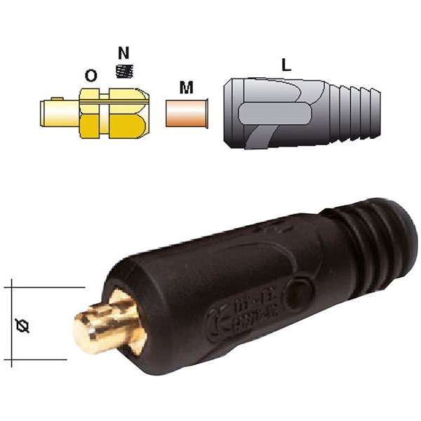 Schweißkabelstecker 200 A(10-25 qmm) Z 14 mm Weldstone