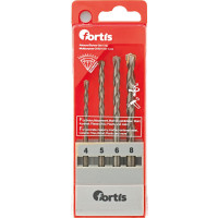 Allzweckbohrer-Set 4tl. 4, 5, 6, 8mm FORTIS