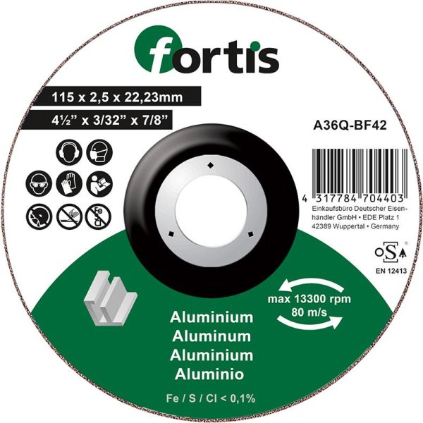 Trennscheibe ALU-NE 115 x 2,5mm gekr. FORTIS