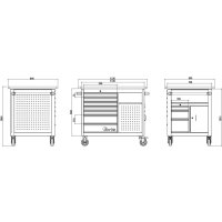 Rollwerkbank 1220x890x1060mm FORTIS