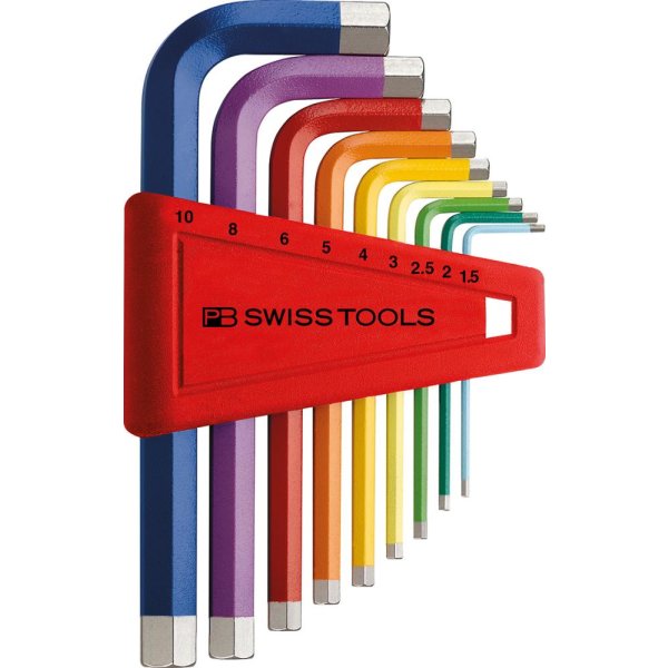 Winkelschraubendreher- Satz im Kunststoffhalter 9-teilig 1,5-10mm Rainbow PB Swiss Tools